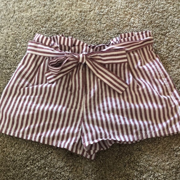 Love Tree Pants - red and white striped shorts